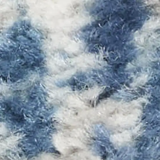 Blue and Gray Abstract Power Loom Area Rug Photo 6