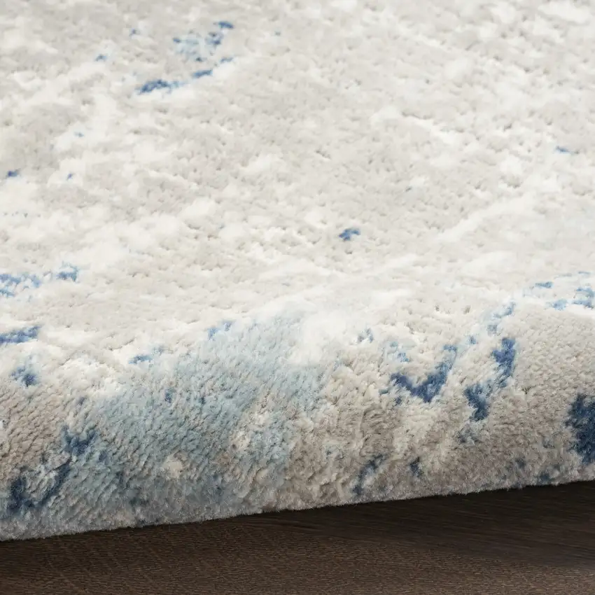 Blue and Gray Abstract Power Loom Area Rug Photo 7