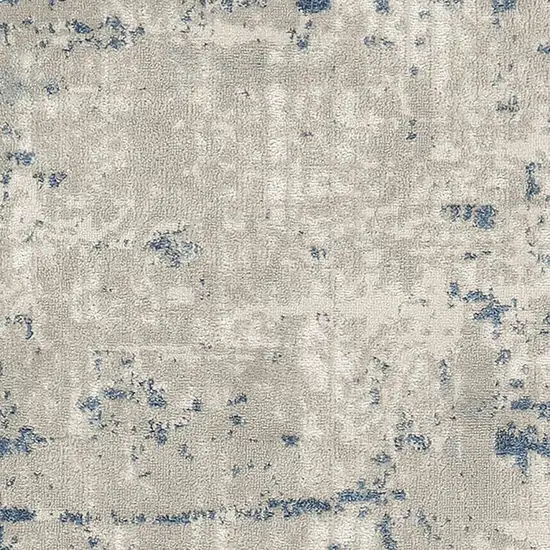 Blue and Gray Abstract Power Loom Area Rug Photo 3