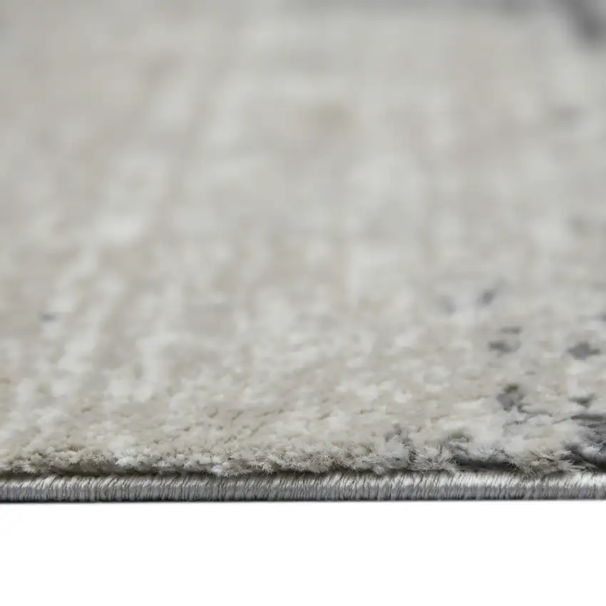 Blue and Gray Abstract Power Loom Area Rug Photo 8
