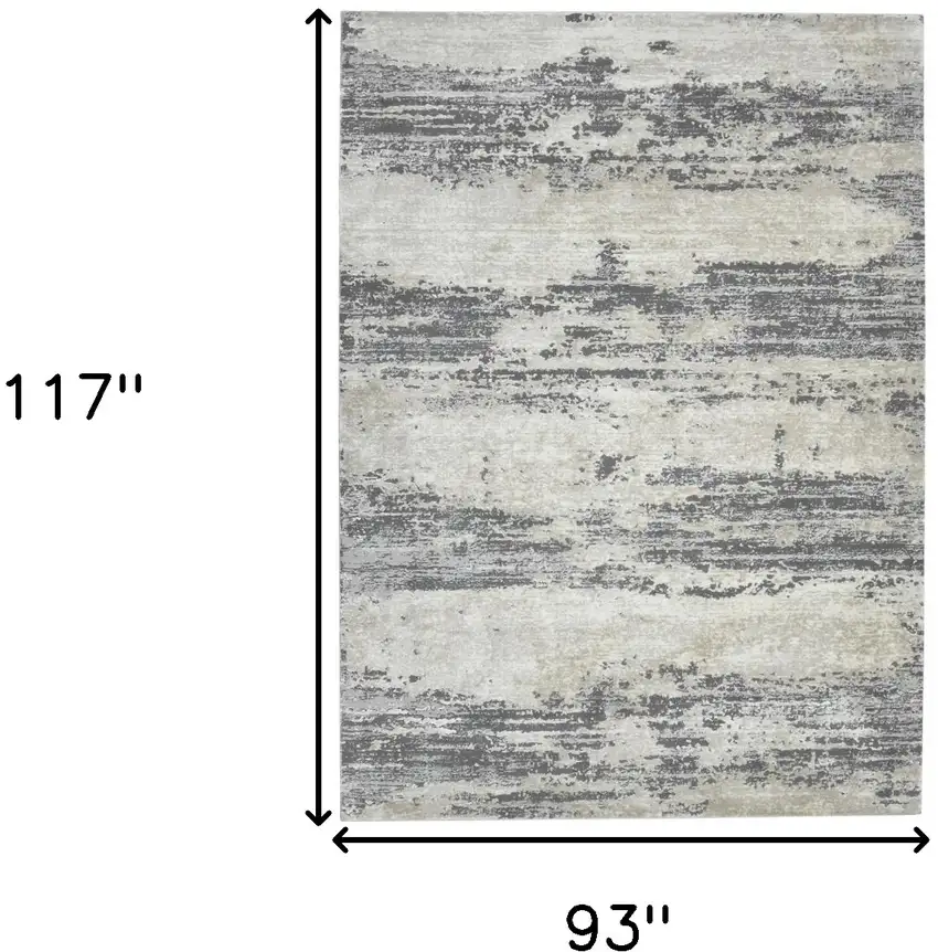 Blue and Gray Abstract Power Loom Area Rug Photo 6