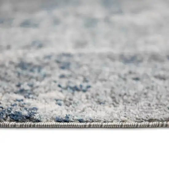 Blue and Gray Abstract Power Loom Area Rug Photo 8