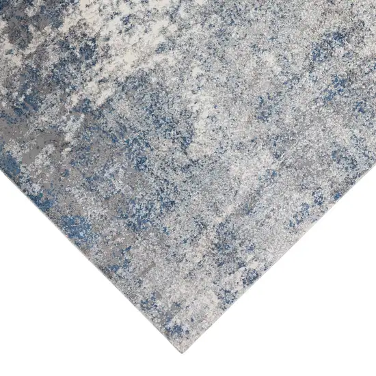 Blue and Gray Abstract Power Loom Area Rug Photo 3