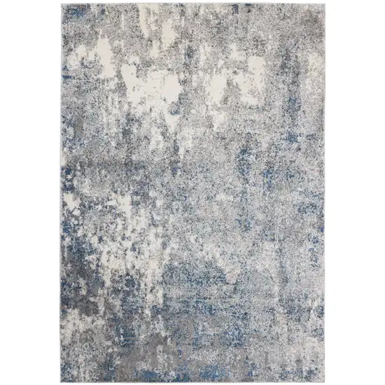 Blue and Gray Abstract Power Loom Area Rug Photo 1