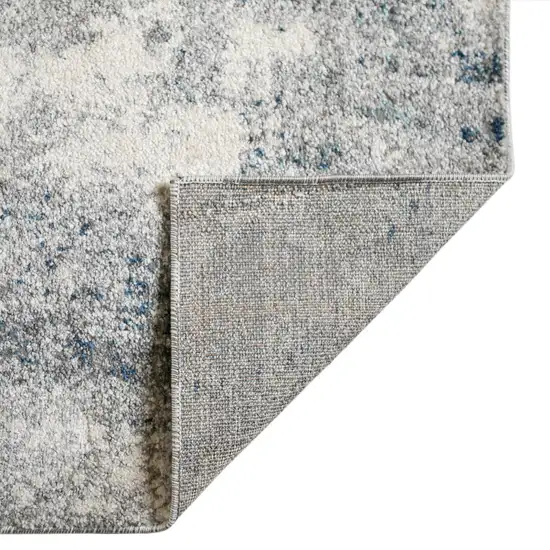 Blue and Gray Abstract Power Loom Area Rug Photo 4