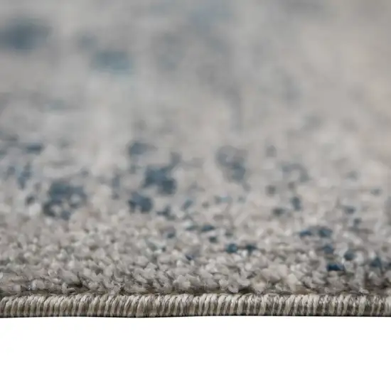 Dark Blue and Gray Abstract Power Loom Area Rug Photo 9