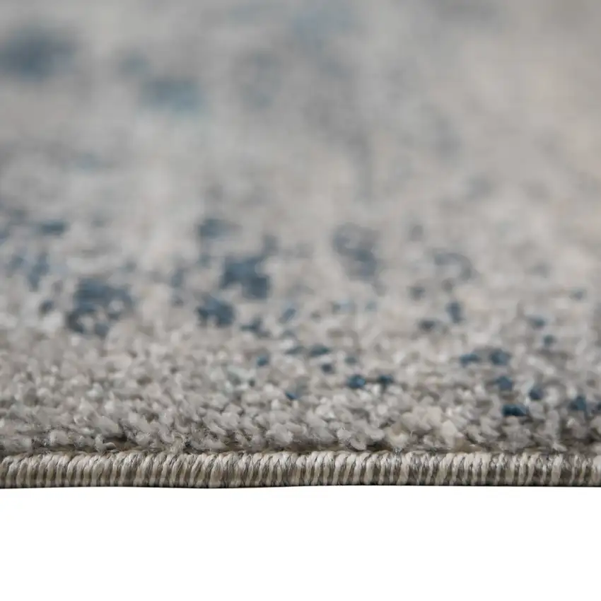 Dark Blue and Gray Abstract Power Loom Area Rug Photo 9