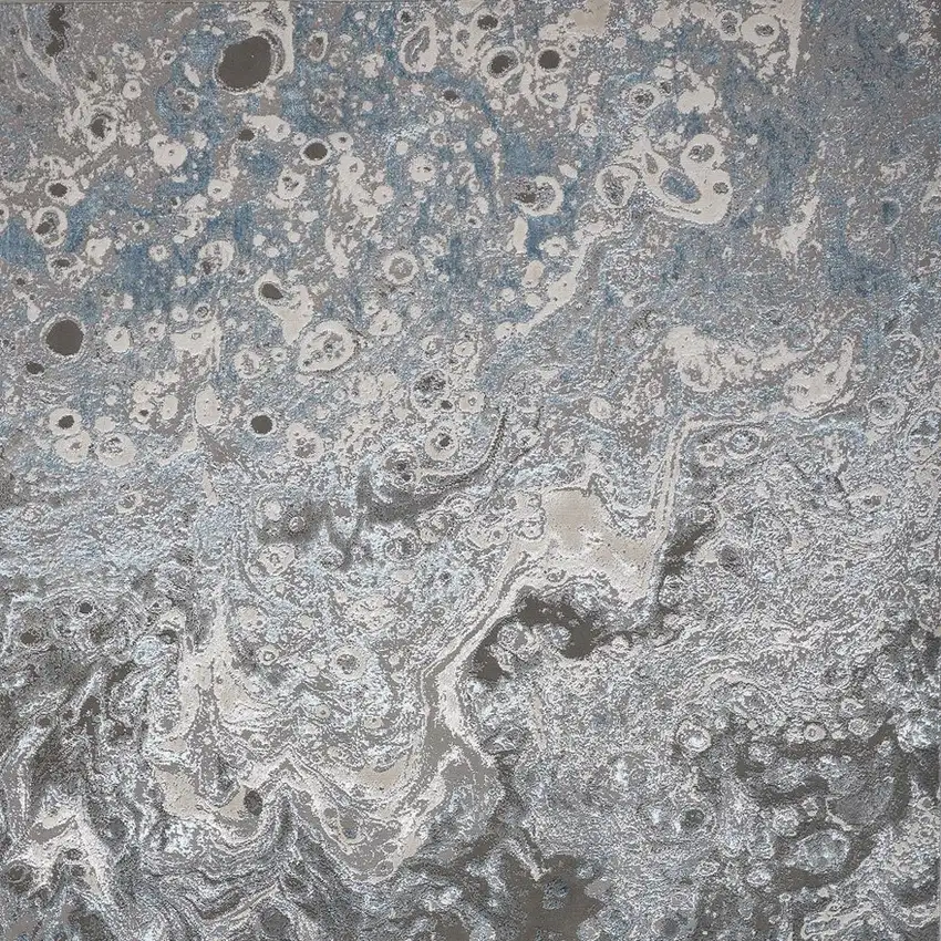 Blue and Gray Abstract Power Loom Area Rug Photo 5