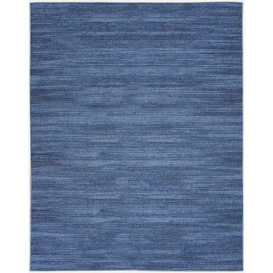 5' X 7' Blue and Gray Abstract Power Loom Washable Non Skid Area Rug Photo 2