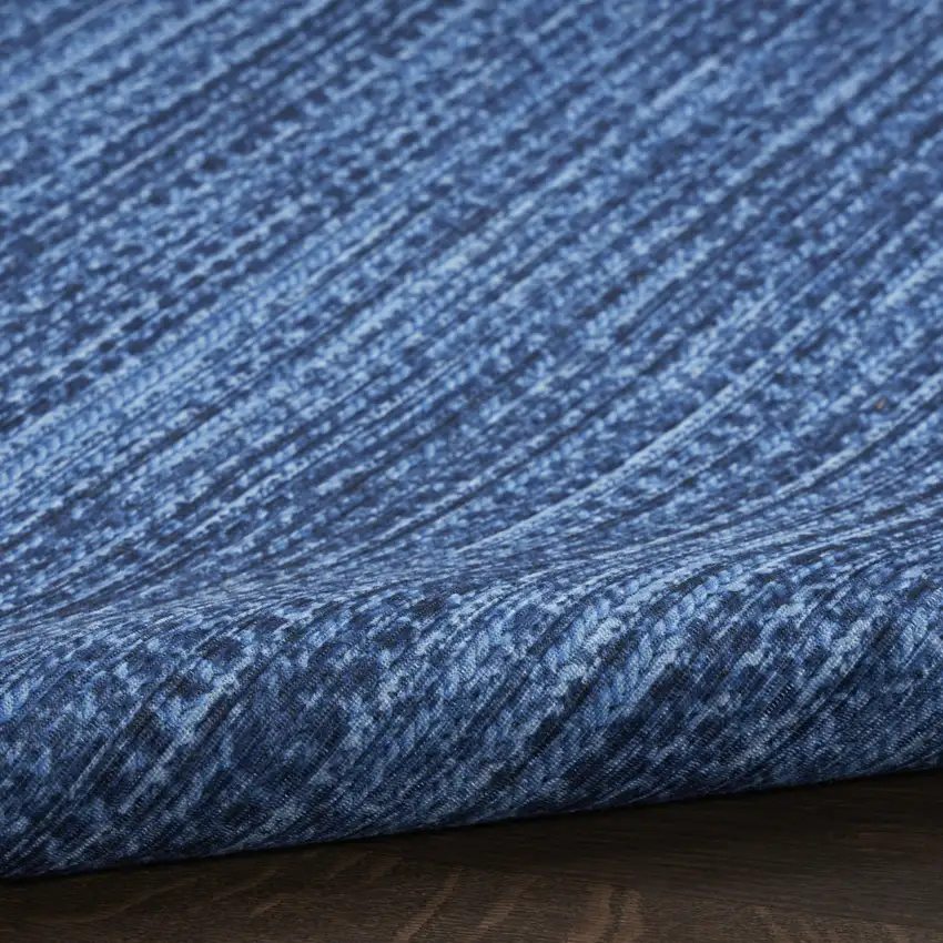 Blue and Gray Abstract Power Loom Washable Non Skid Area Rug Photo 9