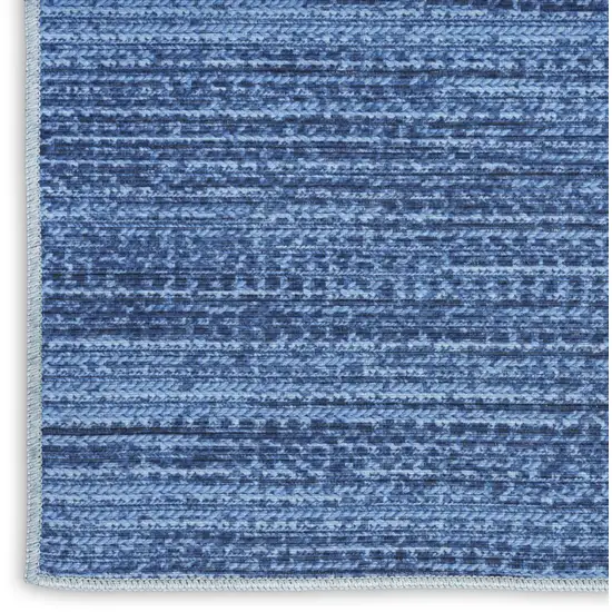 Blue and Gray Abstract Power Loom Washable Non Skid Area Rug Photo 8