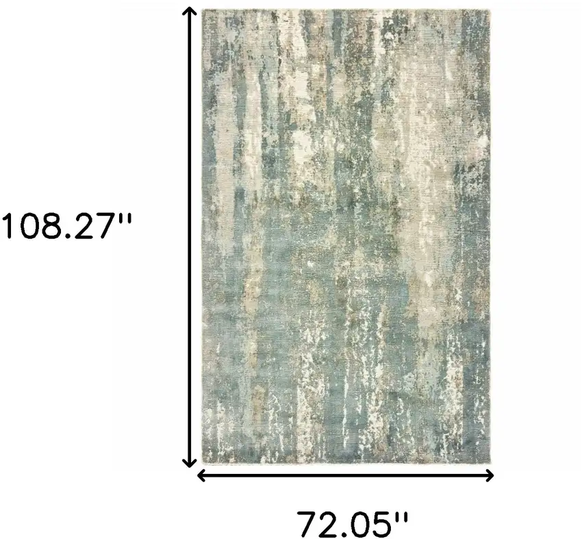 Blue and Gray Abstract Splash Indoor Area Rug Photo 6