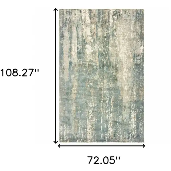 Blue and Gray Abstract Splash Indoor Area Rug Photo 6
