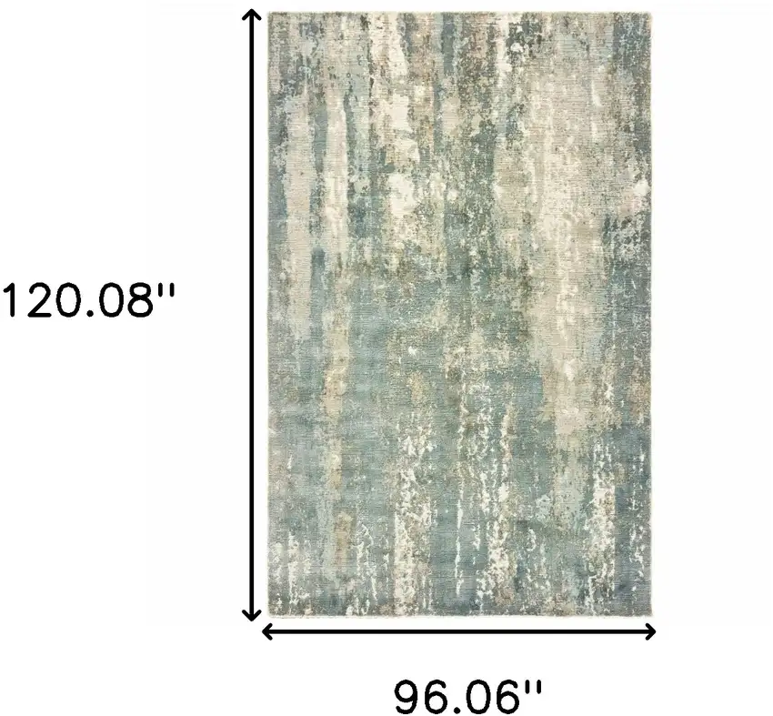 Blue and Gray Abstract Splash Indoor Area Rug Photo 6