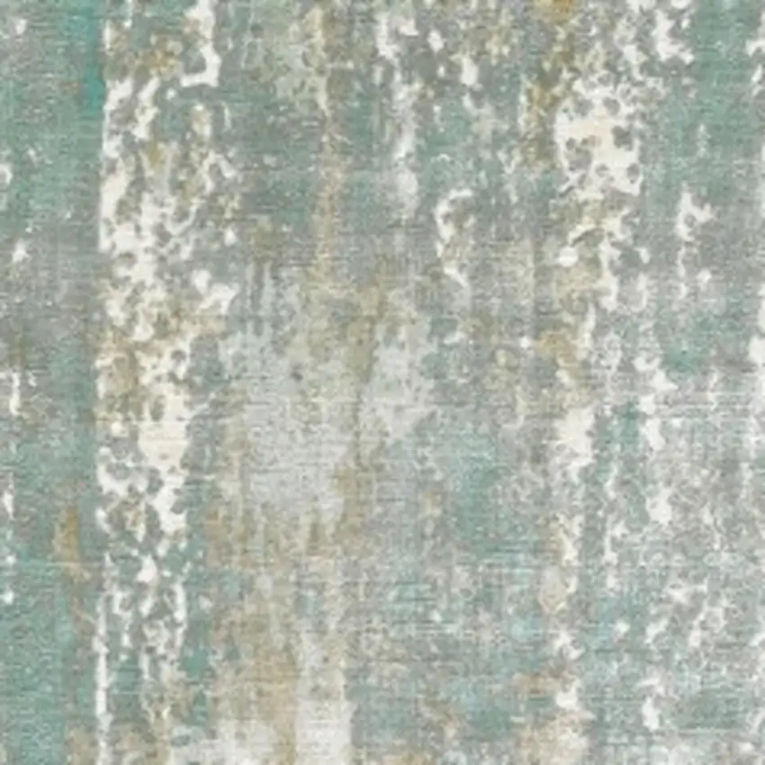 Blue and Gray Abstract Splash Indoor Runner Rug Photo 4
