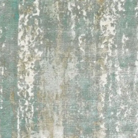 Blue and Gray Abstract Splash Indoor Runner Rug Photo 4
