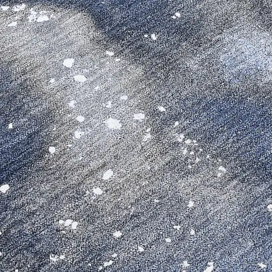 Blue and Gray Abstract Washable Non Skid Indoor Outdoor Area Rug Photo 8