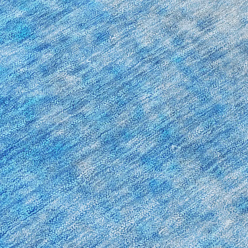 Blue and Gray Abstract Washable Non Skid Indoor Outdoor Area Rug Photo 8