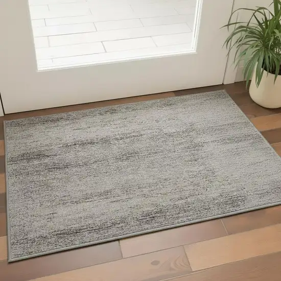 Blue And Gray Distressed Area Rug Photo 1