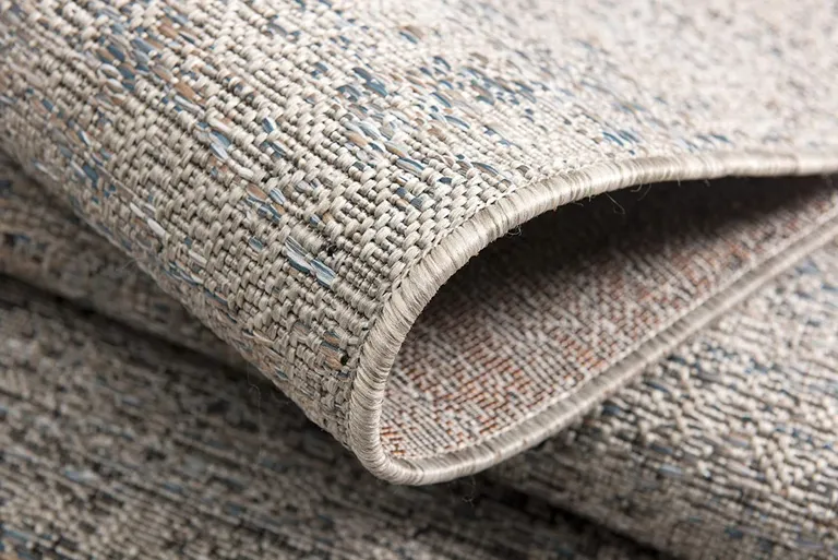 Blue and Gray Distressed Area Rug Photo 5