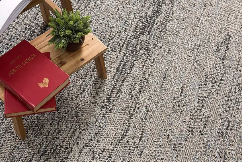 Blue and Gray Distressed Area Rug Photo 6