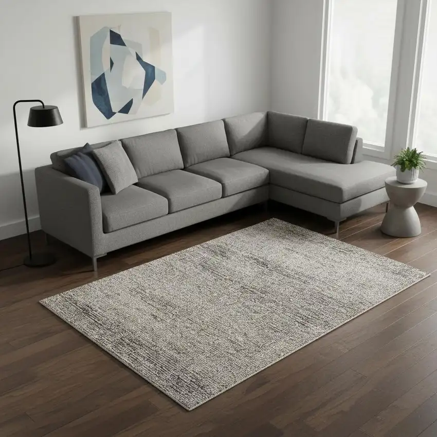 Blue and Gray Abstract Area Rug Photo 1