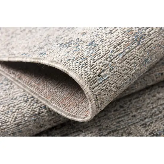 Blue and Gray Abstract Area Rug Photo 9