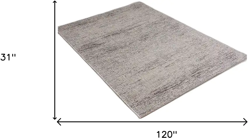 3' X 10' Blue And Gray Distressed Runner Rug Photo 7