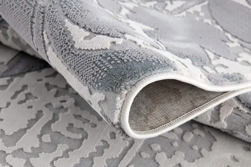 Blue and Gray Floral Filigree Area Rug Photo 5