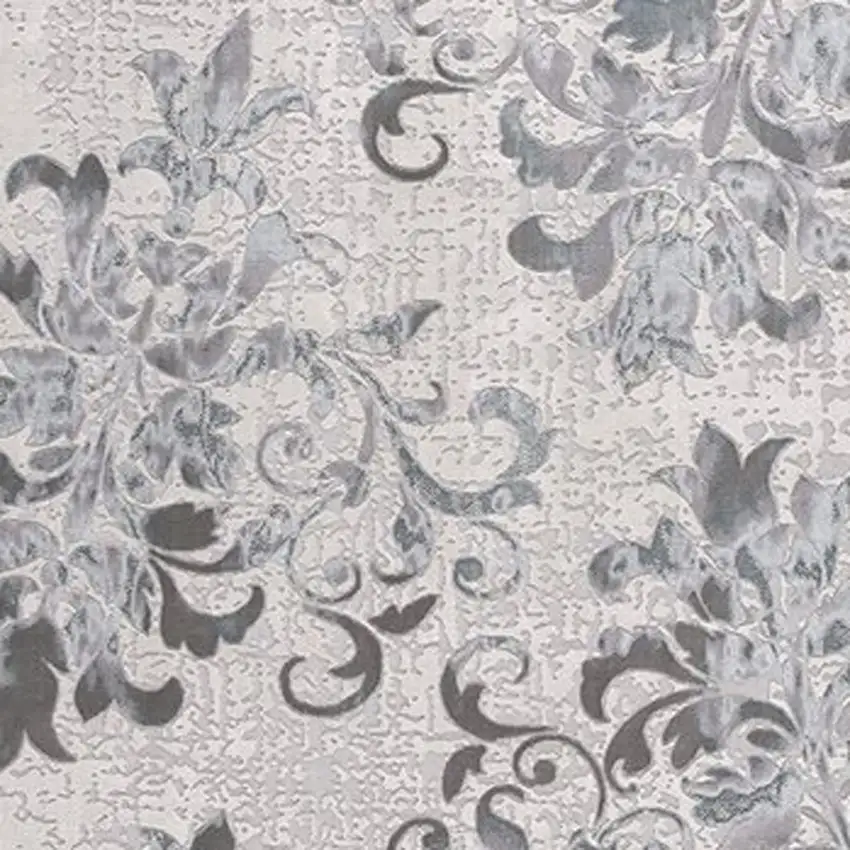 Blue Damask Power Loom Area Rug Photo 5