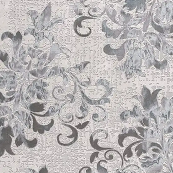 Blue Damask Power Loom Area Rug Photo 5