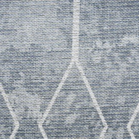 Blue and Gray Geometric Power Loom Washable Area Rug Photo 4