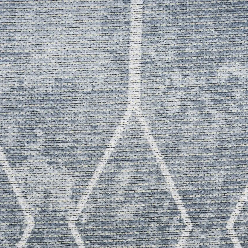 Blue and Gray Geometric Power Loom Washable Area Rug Photo 4