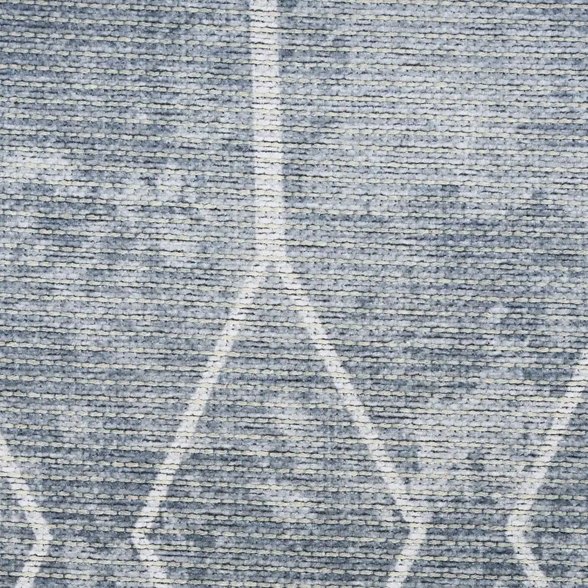 Blue and Gray Geometric Power Loom Washable Area Rug Photo 1
