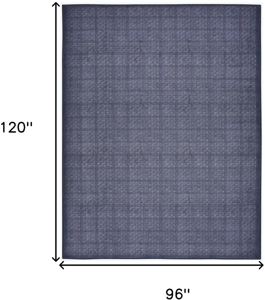 Blue and Gray Geometric Power Loom Washable Non Skid Area Rug Photo 10