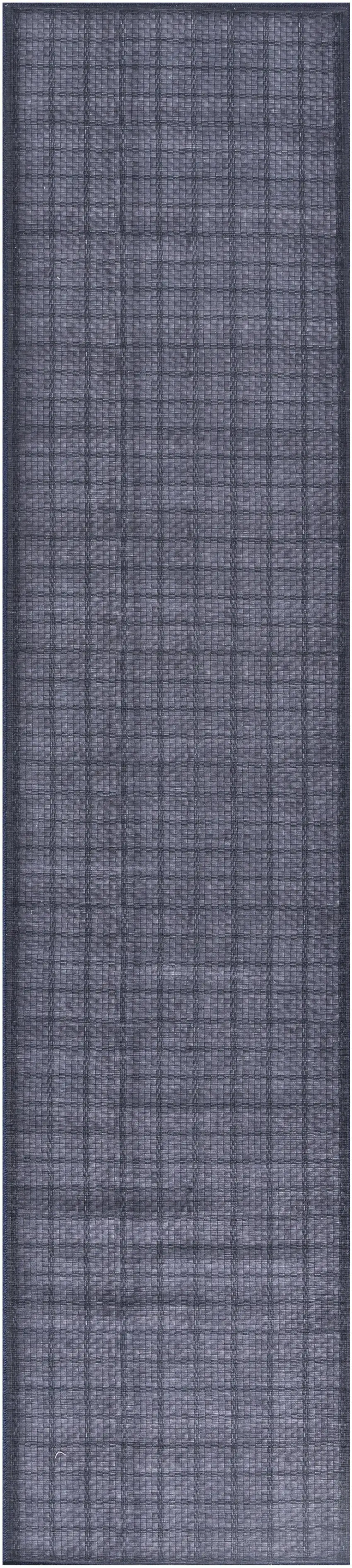 Blue and Gray Geometric Power Loom Washable Non Skid Runner Rug Photo 4