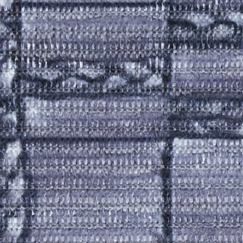 Blue and Gray Geometric Power Loom Washable Non Skid Runner Rug Photo 6