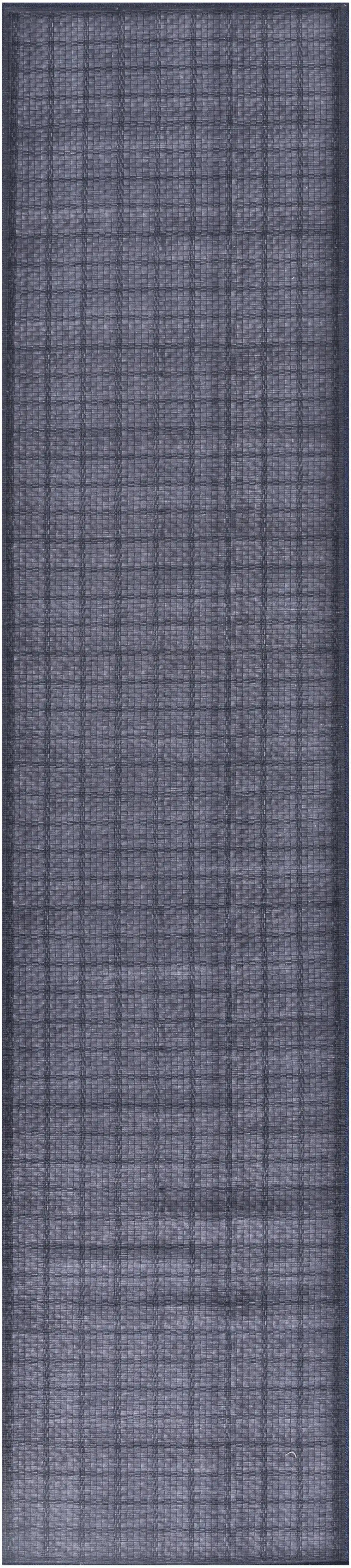 Blue and Gray Geometric Power Loom Washable Non Skid Runner Rug Photo 2