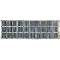 Photo of Blue and Gray Grid Runner Rug