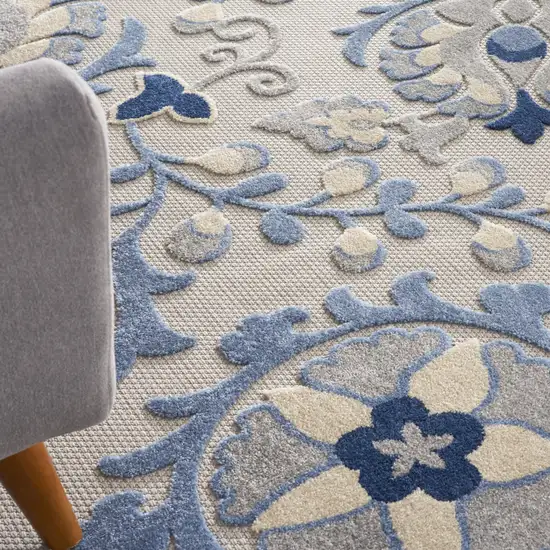 Blue And Gray Indoor Outdoor Area Rug Photo 9