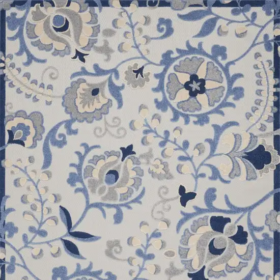 Blue And Gray Indoor Outdoor Area Rug Photo 4
