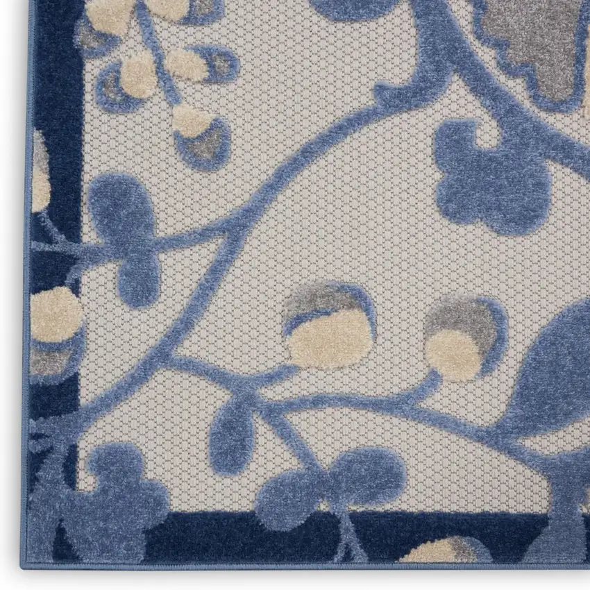 Blue and Gray Indoor Outdoor Area Rug Photo 3