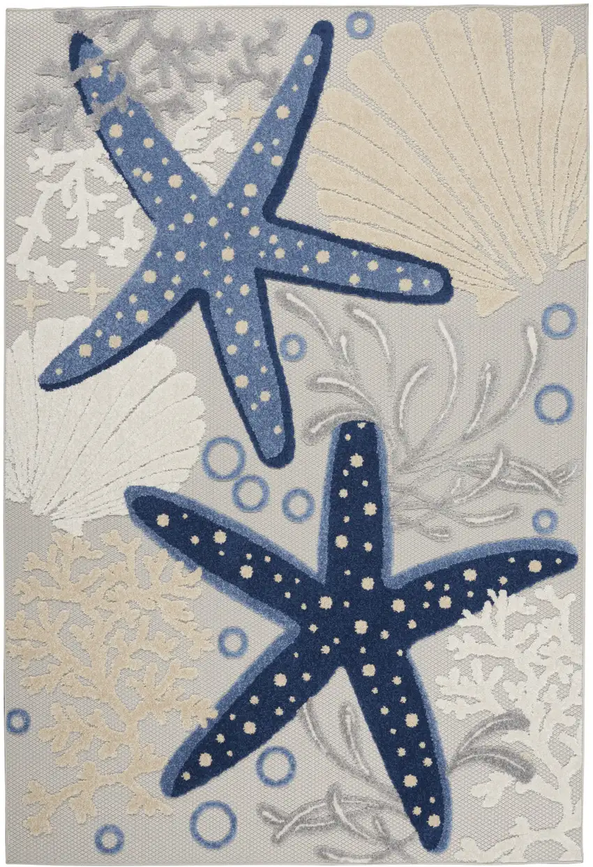 Blue And Gray Indoor Outdoor Area Rug Photo 4