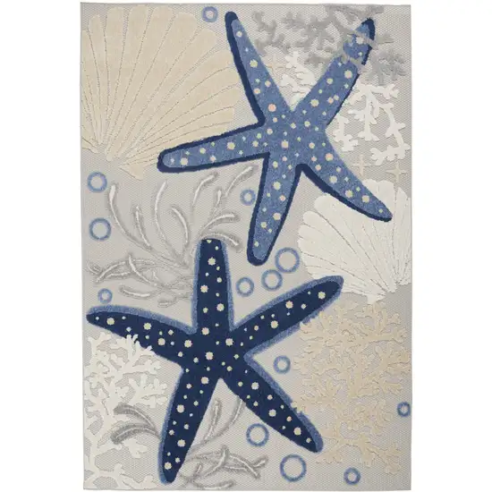 Blue And Gray Indoor Outdoor Area Rug Photo 1