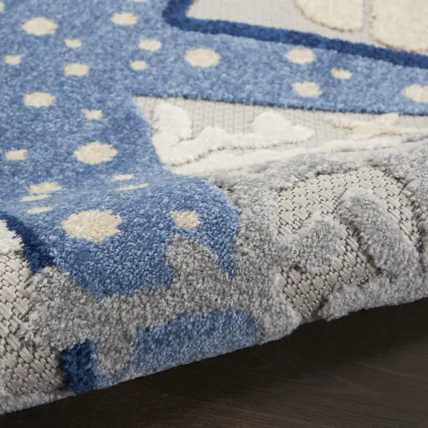 Blue And Gray Indoor Outdoor Area Rug Photo 9