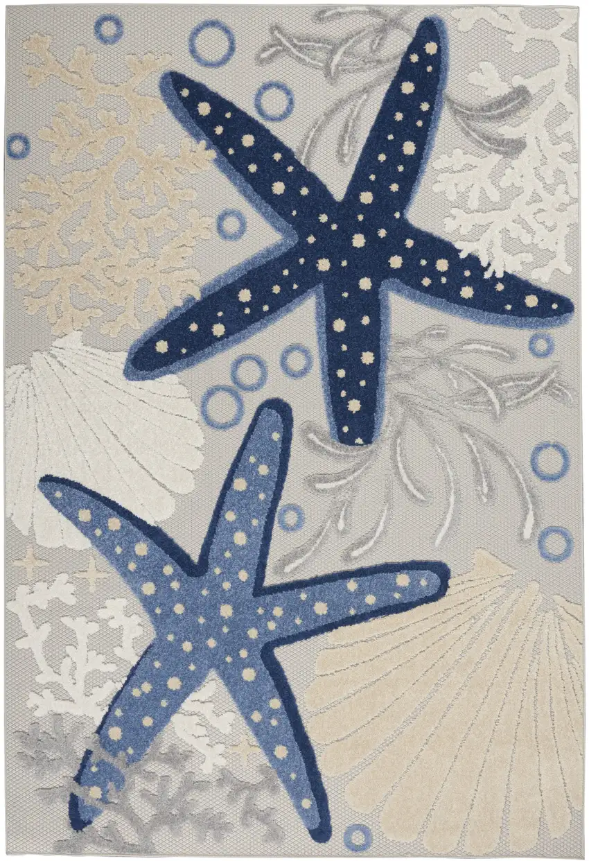 Blue And Gray Indoor Outdoor Area Rug Photo 1