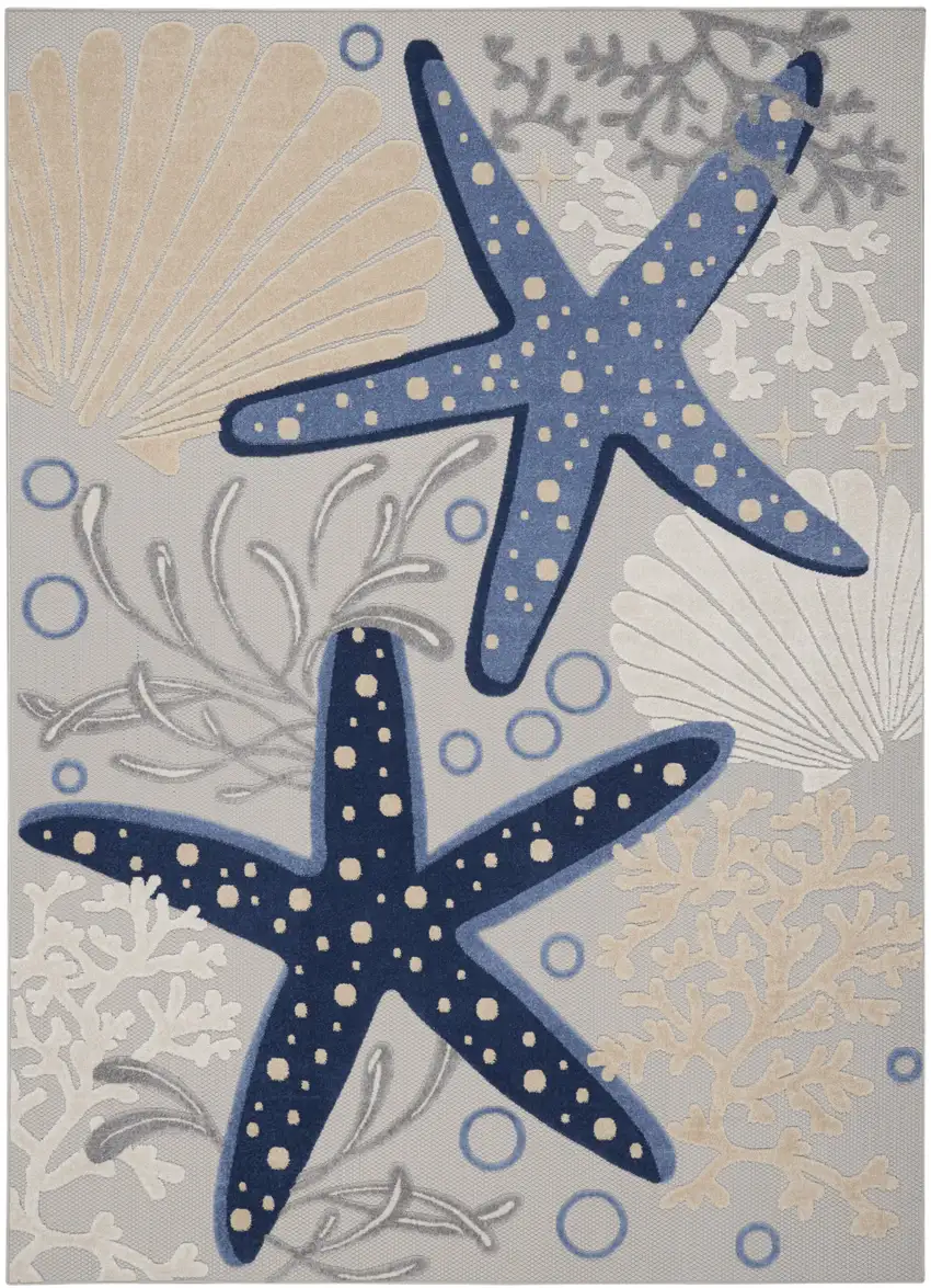Blue And Gray Indoor Outdoor Area Rug Photo 4