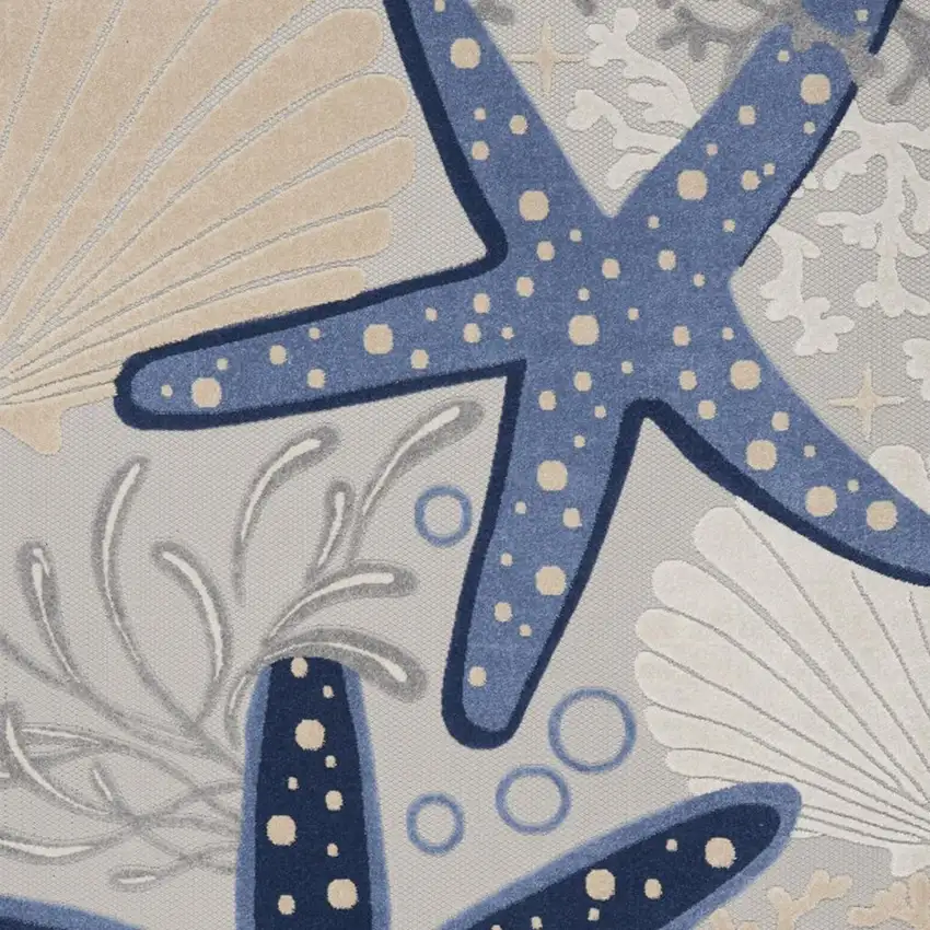 Blue And Gray Indoor Outdoor Area Rug Photo 3