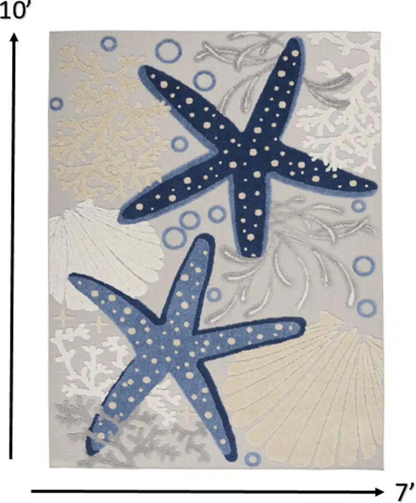 Blue And Gray Indoor Outdoor Area Rug Photo 9