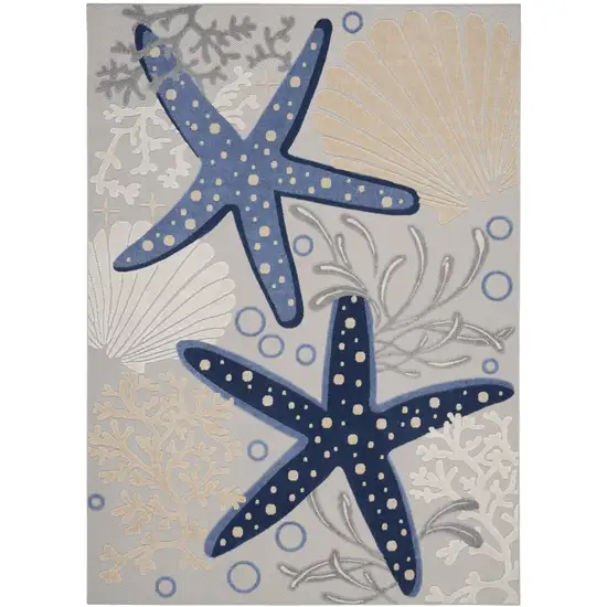 Blue And Gray Indoor Outdoor Area Rug Photo 4